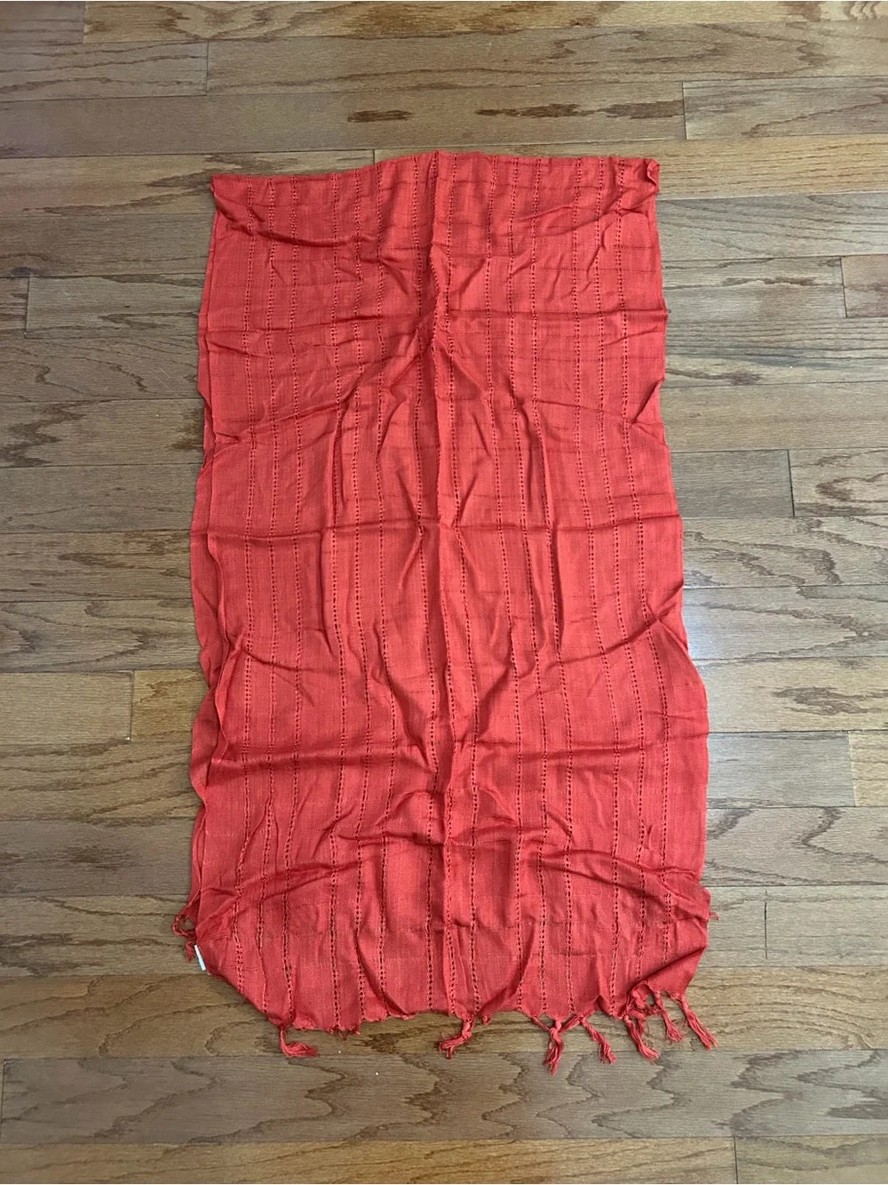 Echo Burnt Orange Fringe Scarf Lightweight Rayon Wrap Boho